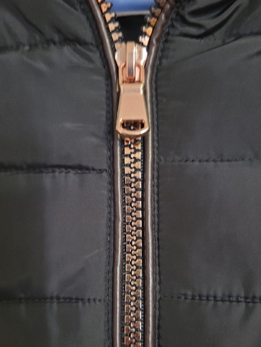Ci Sono Black Quilted Puffer Jacket with Rose Gold Accents - Picture 2 of 10